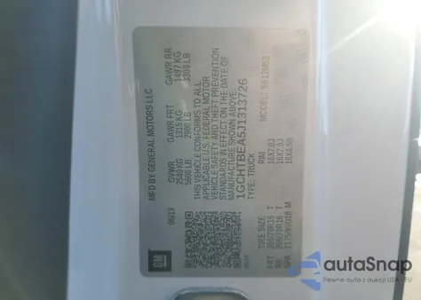 2018 Chevrolet Colorado z USA, uszkodzony, nr VIN 1GCHTBEA5J1313726